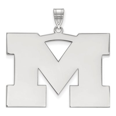 University of Michigan 10K White Gold Extra Large Letter M Pendant
