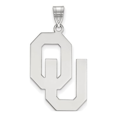 University of Oklahoma 10K White Gold O-U Extra Large Pendant
