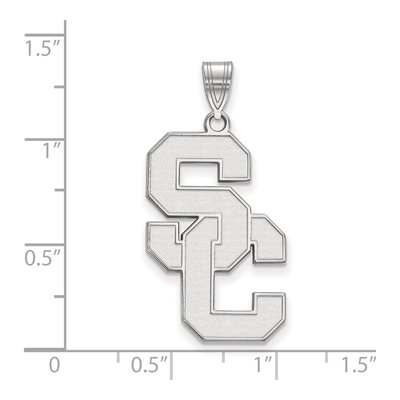 University of Southern California 10K White Gold S-C Extra Large Pendant – view 2