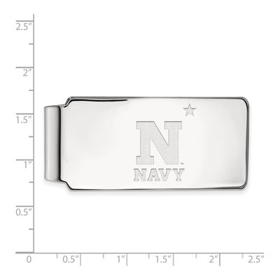 10K White Gold Logoart Us Naval Academy Money Clip – view 2
