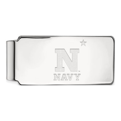 10K White Gold Logoart Us Naval Academy Money Clip