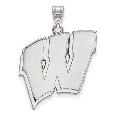 University of Wisconsin 10K White Gold Extra Large Badgers Letter W Pendant