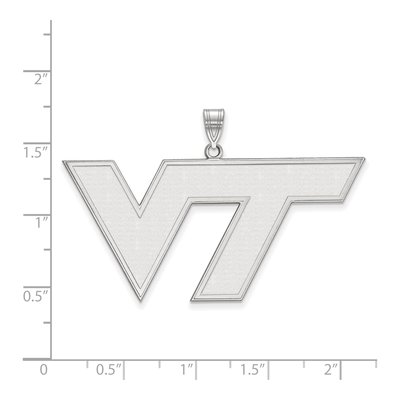 Virginia Tech 10K White Gold V-T Extra Large Pendant – view 2