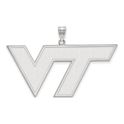Virginia Tech 10K White Gold V-T Extra Large Pendant