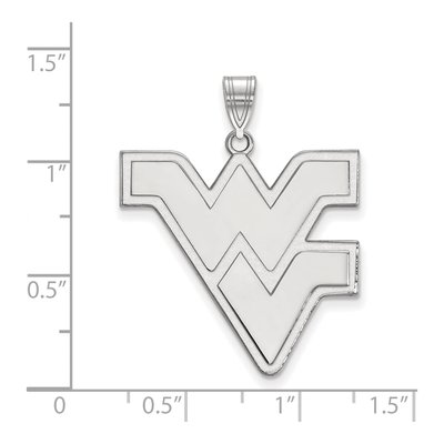 West Virginia University 10K White Gold W-V Extra Large Pendant – view 3