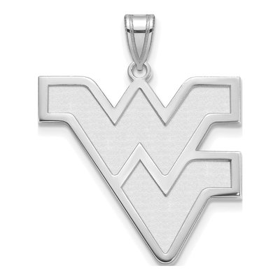 West Virginia University 10K White Gold W-V Extra Large Pendant