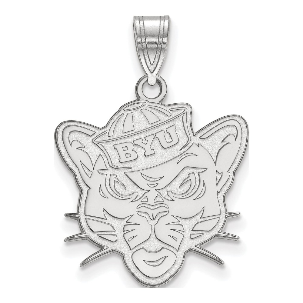 Brigham Young University 10K White Gold Cougar Large Pendant
