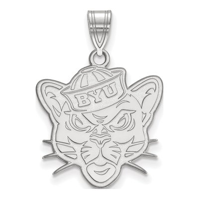 Brigham Young University 10K White Gold Cougar Large Pendant