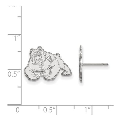 California State University Fresno 10K White Gold Bulldog Small Stud Earrings – view 2