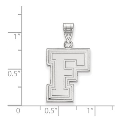 Fordham University 10K White Gold Large Letter F Pendant – view 2