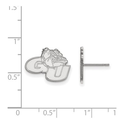 Gonzaga University 10K White Gold G-U Bulldog Small Stud Earrings – view 2