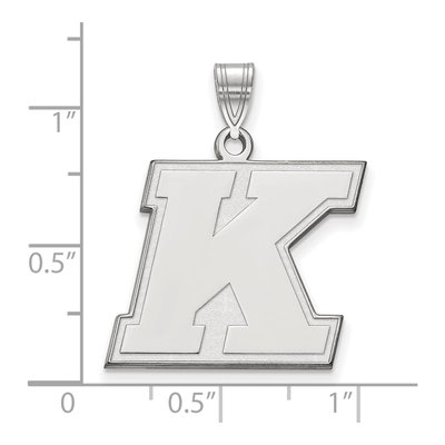 Kent State University 10K White Gold Large Letter K Pendant – view 2