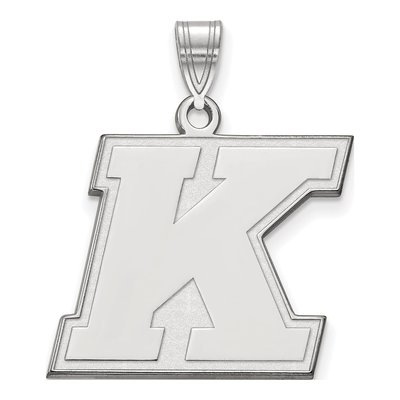 Kent State University 10K White Gold Large Letter K Pendant