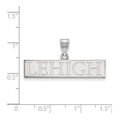 10K White Gold Logoart Lehigh University Large Bar Pendant – view 2