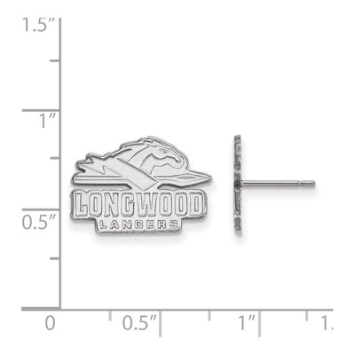 Longwood University 10K White Gold Lancers Stud Earrings – view 2