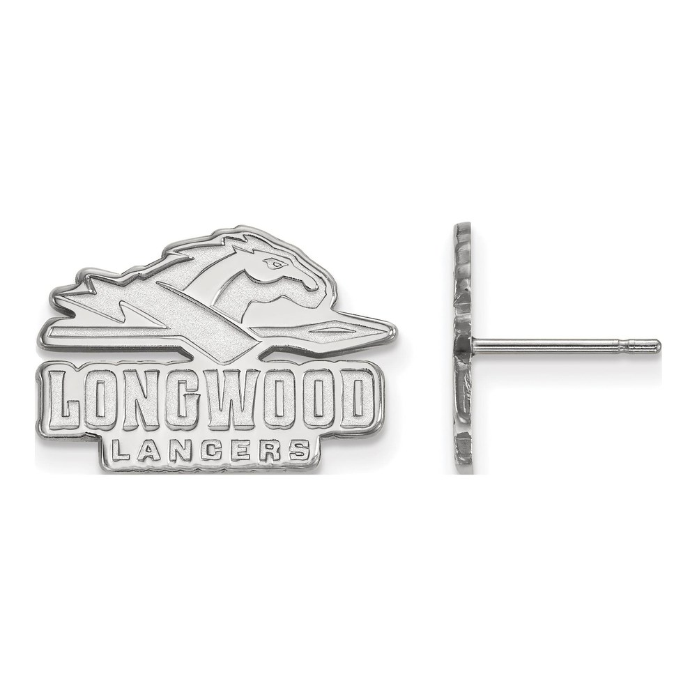 Longwood University 10K White Gold Lancers Stud Earrings