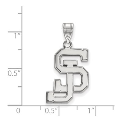 San Jose State University 10K White Gold S-J Large Pendant – view 2