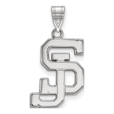 San Jose State University 10K White Gold S-J Large Pendant