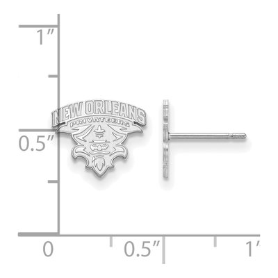 University of New Orleans 10K White Gold U-N-O Small Stud Earrings – view 2