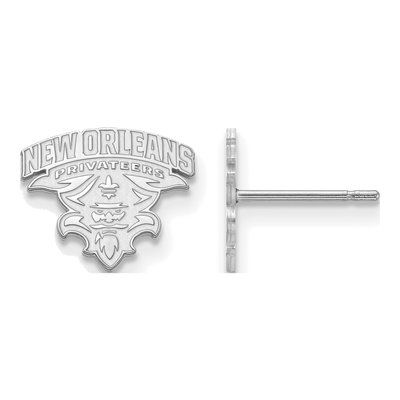 University of New Orleans 10K White Gold U-N-O Small Stud Earrings