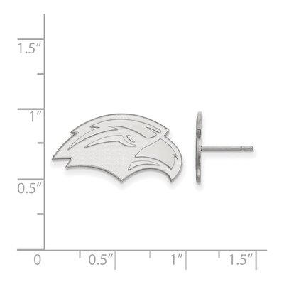 University of Southern Mississippi 10K White Gold Eagle Small Stud Earrings – view 2
