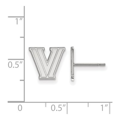 Villanova University 10K White Gold Letter V Earrings – view 2