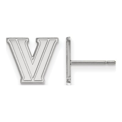 Villanova University 10K White Gold Letter V Earrings