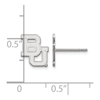 Baylor University 10K White Gold Bears Extra Small Stud Earrings – view 2