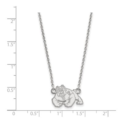 California State University Fresno 10K White Gold Bulldog Small Necklace – view 2