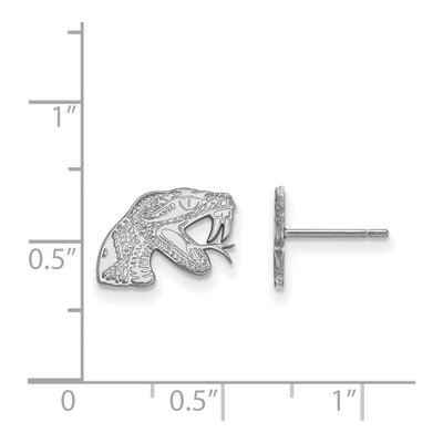 10K White Gold Logoart Florida A And M University Rattler Extra Small Post Earrings – view 2