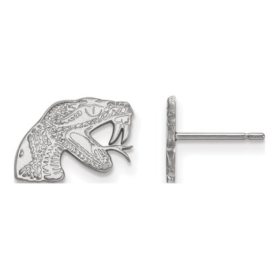 Florida A&M University 10K White Gold Rattler Extra Small Stud Earrings