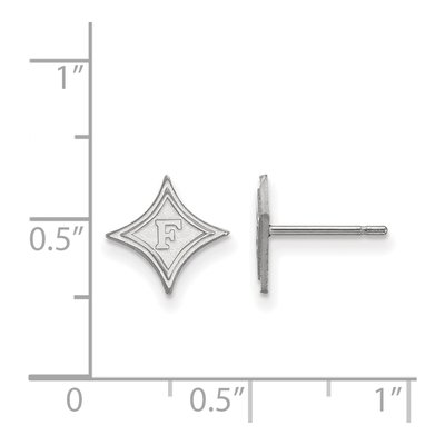 Furman University 10K White Gold Extra Small Stud Earrings – view 2