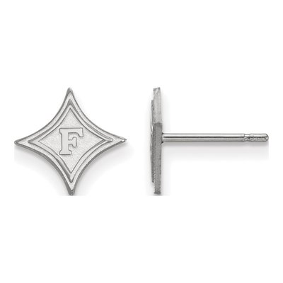 Furman University 10K White Gold Extra Small Stud Earrings