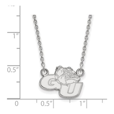 Gonzaga University 10K White Gold G-U Bulldog Small Necklace – view 2