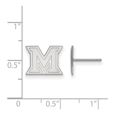 Miami University 10K White Gold Ohio Extra Small Letter M Stud Earrings – view 2