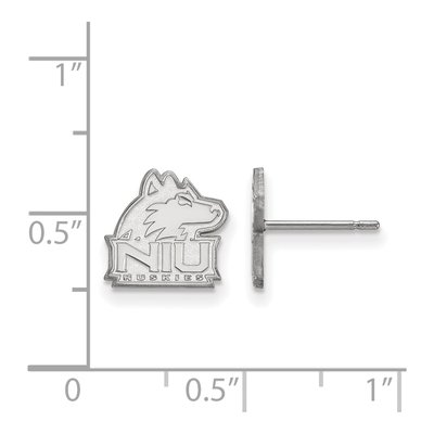 Northern Illinois University 10K White Gold N-I-U Huskies Extra Small Stud Earrings – view 2