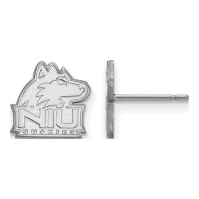 Northern Illinois University 10K White Gold N-I-U Huskies Extra Small Stud Earrings