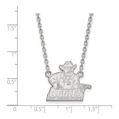New Mexico State University 10K White Gold Aggies Large Necklace – view 2