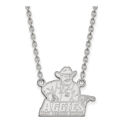 New Mexico State University 10K White Gold Aggies Large Necklace