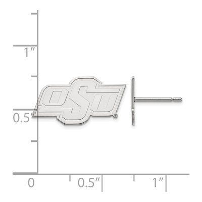 Oklahoma State University 10K White Gold O-S-U Extra Small Stud Earrings – view 2