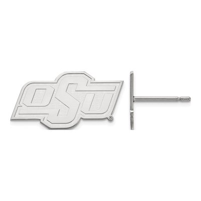 Oklahoma State University 10K White Gold O-S-U Extra Small Stud Earrings