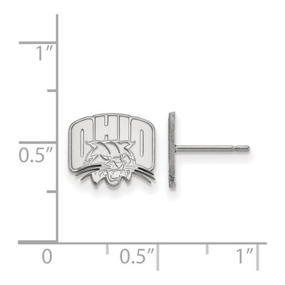Ohio University 10K White Gold Extra Small Stud Earrings – view 2