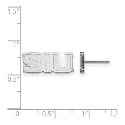 Southern Illinois University 10K White Gold S-I-U Extra Small Stud Earrings – view 2