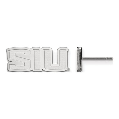 Southern Illinois University 10K White Gold S-I-U Extra Small Stud Earrings