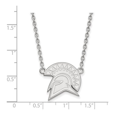 San Jose State University 10K White Gold Spartan Large Necklace – view 2