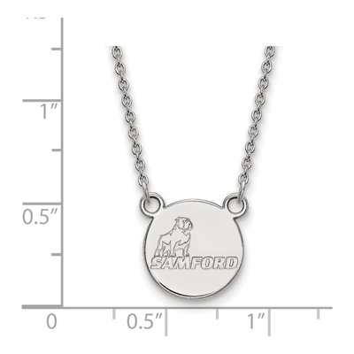 Samford University 10K White Gold Small Disc Necklace – view 2