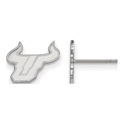 University of South Florida 10K White Gold Bull Extra Small Stud Earrings