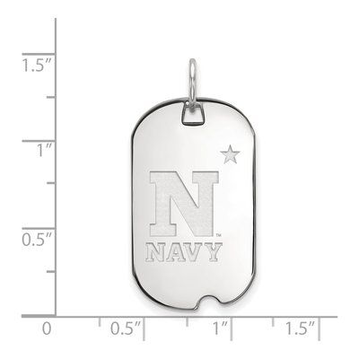 United States Naval Academy 10K White Gold US Small Dog Tag Pendant – view 2