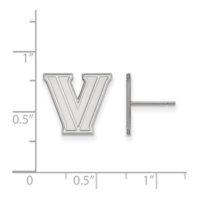 Villanova University 10K White Gold Small Letter V Stud Earrings – view 2