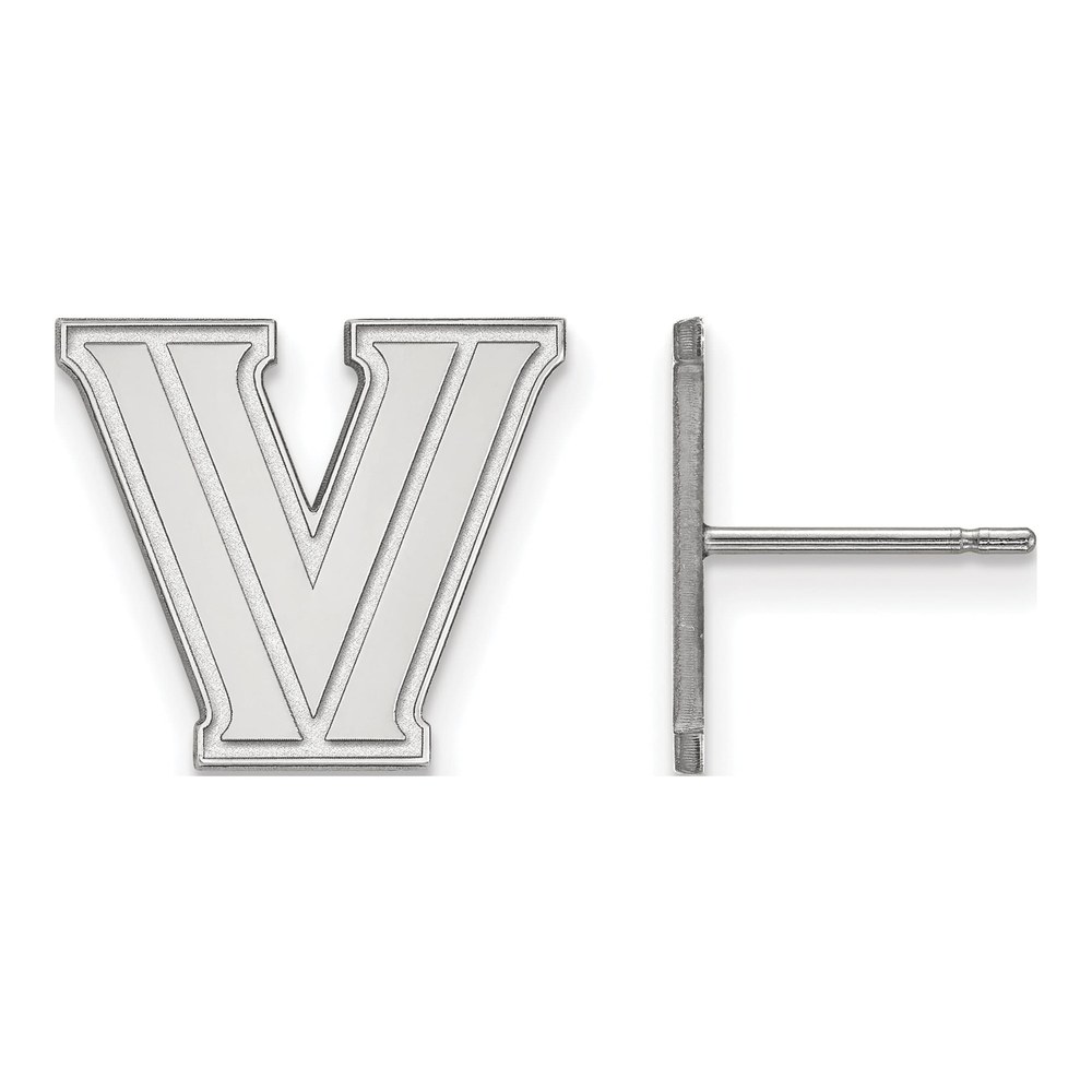 Villanova University 10K White Gold Small Letter V Stud Earrings